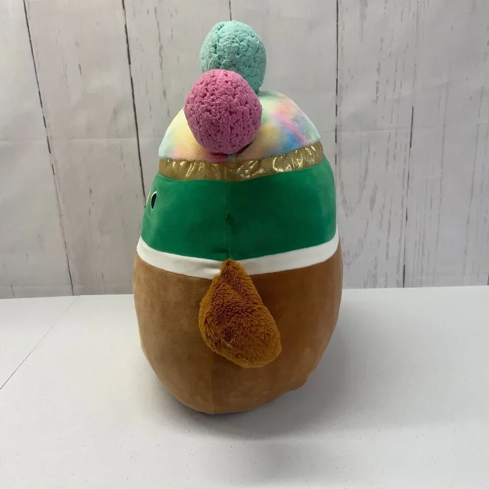 Squishmallow Squish-Doos 16in Avery The Mallard Duck Multicolor Pom Pom Hair - Picture 2 of 12